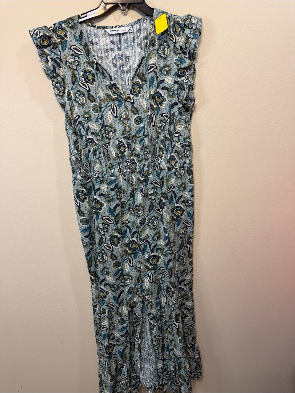 Anthropologie dupe Sonoma Light Blue Floral Maxi Dress 2476
